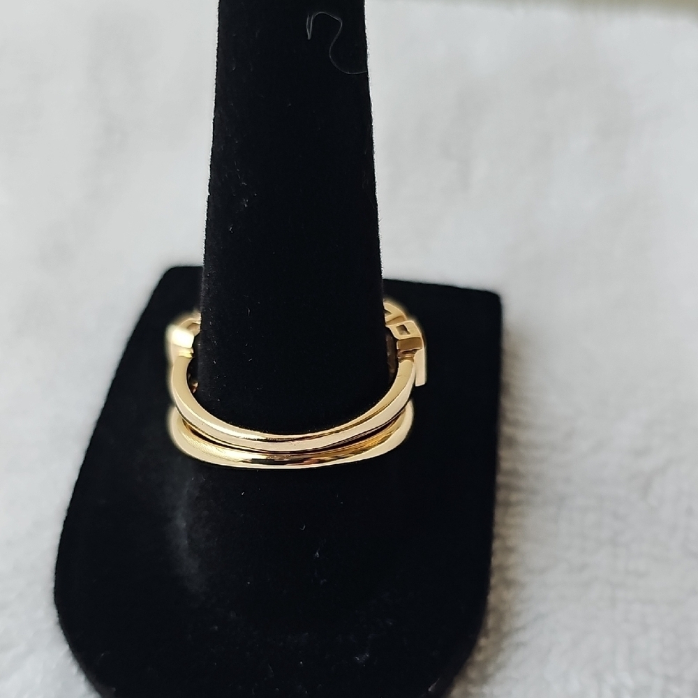 NWT Nordstrom Rack Elegant Cubic Zirconia Gold Ring Duo  Nickel Free. Size 8 - Picture 5 of 11